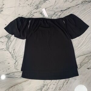 Boutique Bevelo Off Shoulder Black Top Blouse Medium Bardot Julie Billiart Tyche